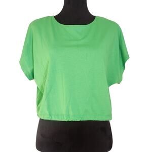 DOUBLE ZERO NWT Green Open Back Short Sleeve Top, Size Large